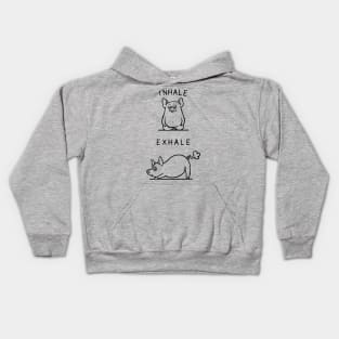 Inhale Exhale Pig Kids Hoodie